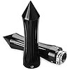 New 2 x Tribal Spike Black Anodized Billet Aluminum Handlebar Grips with Throttle Fits for 7/8 inch Handle Bar Motorcycle Bike