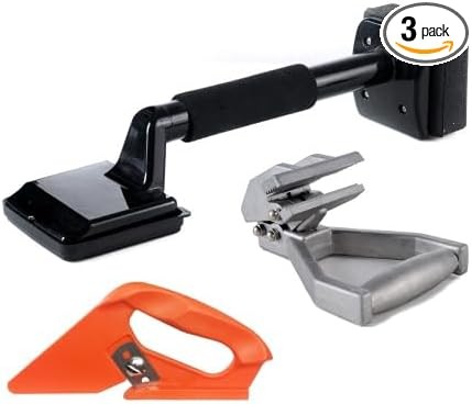 Zimpty Economy Knee Kicker, Carpet Puller with Manual Clamping Activation and Carpet Cutter Combo