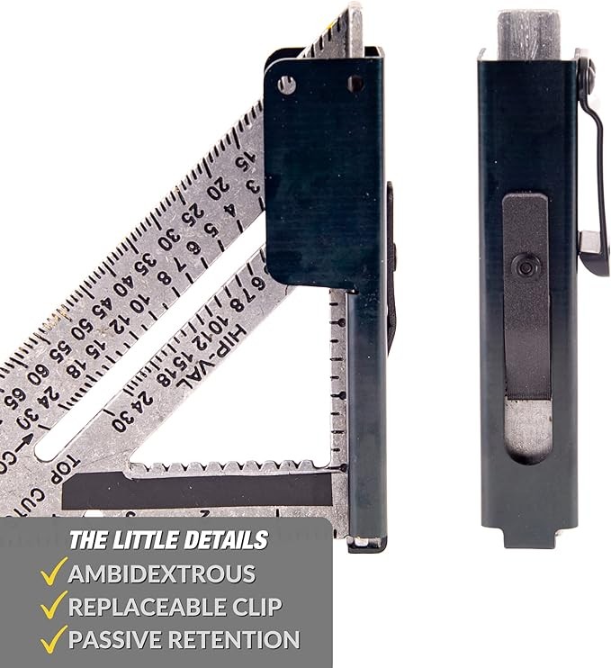SquareMaster | Square Holder - Clip-On Rafter Square Holster for Tool Belt - Great for Carpenters, Framing, Woodworking