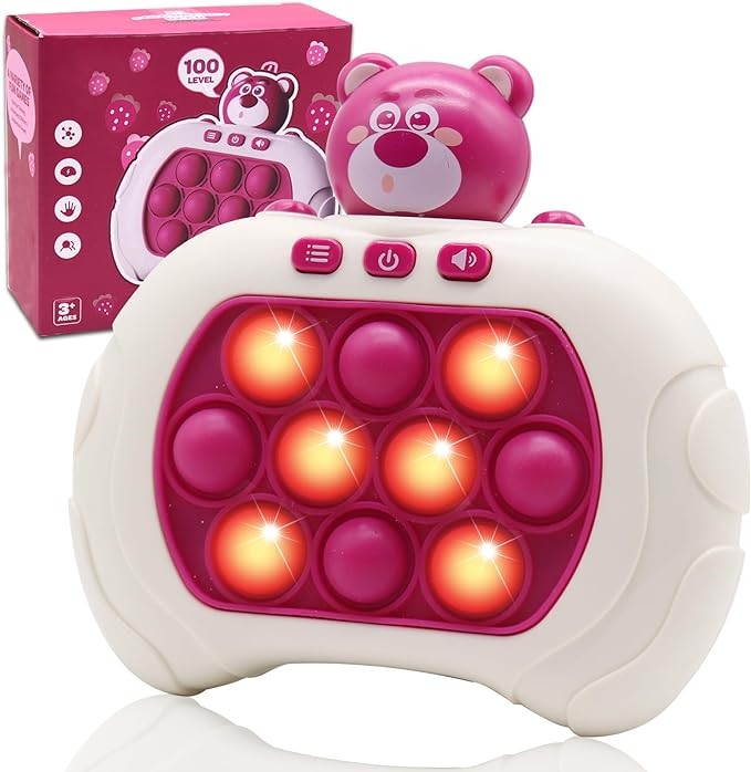 Valentines Fast Push Bubble Game Animal for Kids & Adults [Pop Fidget Quick Push Game] [Light up Puzzle Speed Push Game] [Handheld Fidget Game Toy] Gift for Girls Age 3-12