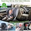 Baby Car Camera Ease Installation: Eye Protection Clear Night Vision 360° Rotation Stability Backseat Camera for 2 Kids HD 1080P Car Baby Monitor with Infant Carseat Camera Rear Facing -Rohent N06