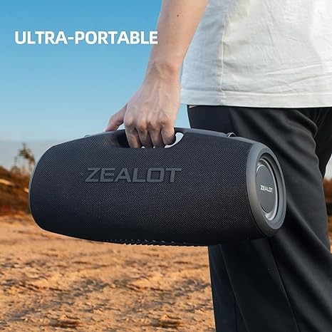 ZEALOT MADBOX Portable Speaker,120W Loud Bluetooth Speaker with Booming Bass, IP67 Waterproof Speaker with LED Light, PowerBank, Bluetooth 5.2, Large Speaker for Camping,Beach,Outdoors,Gifts