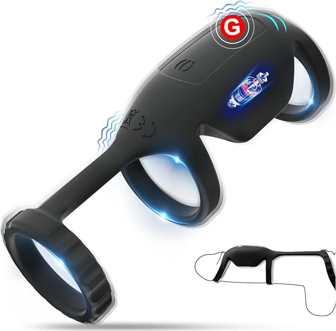 Vibrating Cock Ring for Penis Testicles G Spot Stimulation, Pleasure Penis Ring Sleeve Vibrator Couples Adult Sex Toys for Men Women, Male Couple Sex Toy, Cock Rings Vibrators for Men Erection Sex
