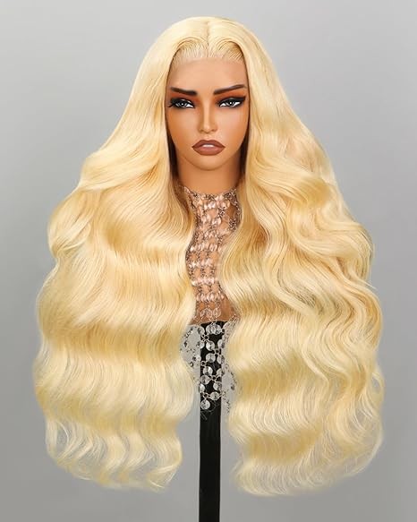 Lace Front Wig Human Hair 13x4 Blonde Lace Front Wigs Human Hair 210% Density Body Wave 613 Frontal Wig Pre Plucked With Baby Hair (40inch, 613 13X4 body wave wig)