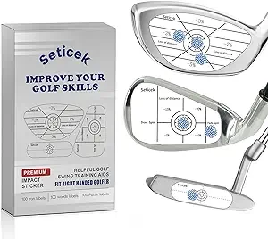 Seticek Golf Impact Tape Set 300Pcs, Self-Teaching Sweet Spot and Consistency Analysis, Golf Club Impact Stickers for Woods Irons and Putters Each 100 Pcs,Useful Training Aid Improve Ball Striking