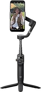 DJI Osmo Mobile 6 Gimbal Stabilizer for Smartphones, 3-Axis Phone Gimbal, Built-In Extension Rod, Object Tracking, Portable and Foldable, Vlogging Stabilizer, YouTube TikTok, Slate Gray