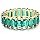 Green Emerald Band (5 Carat) 18K Gold Plated Claw Prong | Rectangle Emerald Cut Eternity Band CZ Ring
