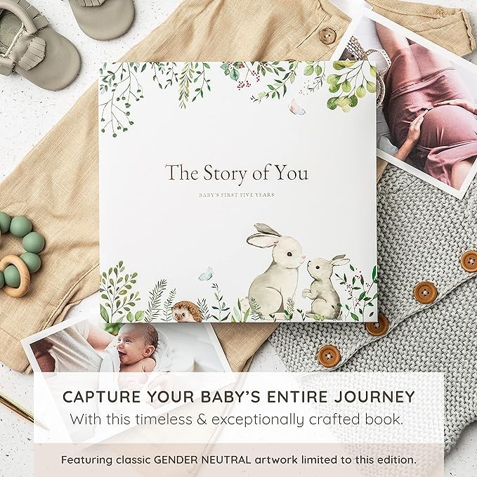 Keepsake Memory Book for Baby Boy or Girl Timeless First 5 Year Baby Book A Milestone Book to Record Every Event from Birth to Age 5 Gender Neutral Journal Scrapbook Photo Album