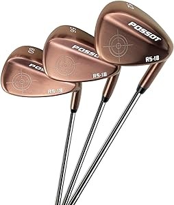POSSOT 3 PCS Wedge Set or Individual Golf Wedges, Available in 52° Gap Wedge, 56° Sand Wedge and 60° Lob Wedge for Man and Woman Right Hand, Deeper Grooves for Mixer Spin