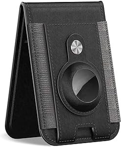 KPNEOL For Magsafe Wallet With Airtag Holder, Magnetic Bifold Wallets for Men, Fits 7 Cards, Mag Wallet Magnetic Wallet for iPhone 15/14/13/12 Series, Black