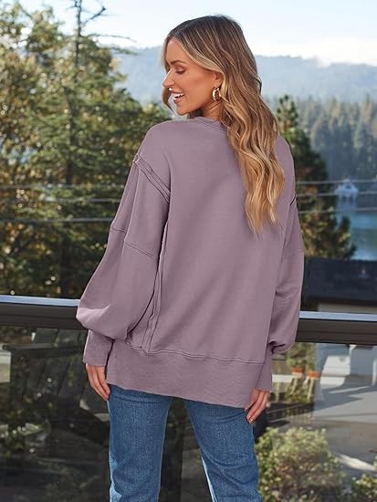 Trendy Queen Womens Oversized Crewneck Sweatshirts Hoodies Fall Outfits Fashion Teen Girls Y2k Winter Clothes