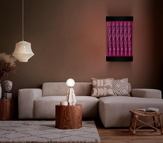 Sensory Bubble Wall Sensory Room Bubble Wall Fountain LED Bubble Wall Mount Bracket with 16 Colors LED Lights Remote Control and Wall Mount Acrylic Bubble Fountain for Home Kids Room 35" x 20"