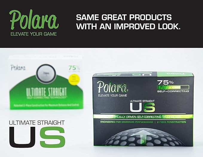 Polara Ultimate Straight, Extra Spin, Extra Distance, and Extra Distance & Spin Premium Golf Balls | Hook and Slice Correction | Perfect for Recreational Golfers | 1 Dozen Balls