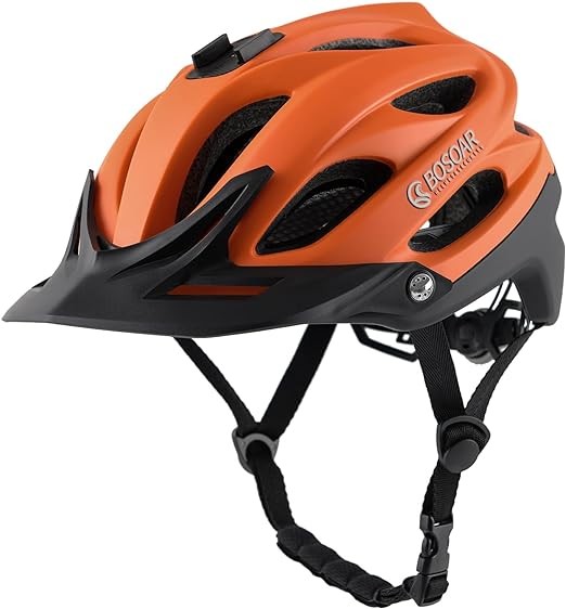 Bosoar Adult Mountain Bike Helmet,MTB Cycling Helmet with Camera Mount and Detachable Visor for Men Women Youth,Suggested Fit 55-61 Cm
