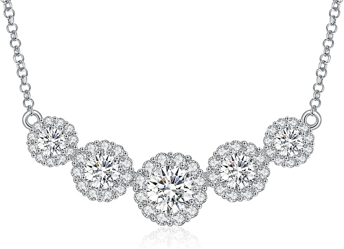 Smile Pendant Necklace for Women Moissanite Lab-Created Gem Jewelry for Women I Love You Wedding Anniversary Birthday Christmas Valentine Engagements Mothers Day for Wife Her Girlfriend Mom Daughter