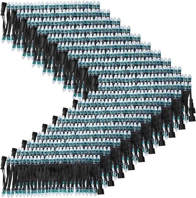 Baquler 2000 PCS WS2811 RGB LED Pixel Lights 12mm Diffuse Digital String Lights Waterproof Individually Addressable Round Modules for Advertising Christmas Decoration Full Color DC (5V)