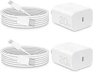 Phone Charger Fast Charging, 【MFi Certified】 2-Pack 20W USB-C Fast Charger with 6FT Fast Charging Cable for IP 14/13/12/11/Xs/8, i Pad and More
