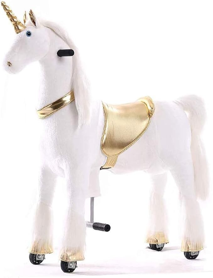 Gidygo Kids Ride on Walking Unicorn Rocking Horse Riding Toy for Children for 5-12 Years Old