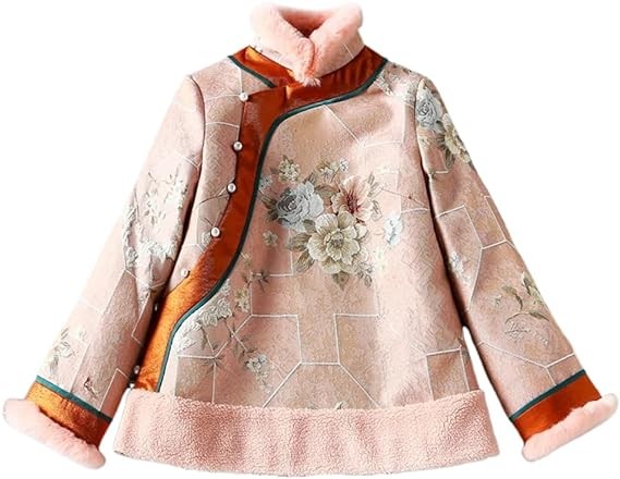 LIXINGHEITANG Winter Chinese Style pink8 Suit Coat Women Collar Padded Jacket China Traditional Ethnic Clothing Outerwear