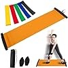 WGL&HJ Slide Board (78" L x 20" W),5 Fitness Elastic Bands for Working Out,Suitable for Low Impact Balance & Core Training(Skating, Hockey, Tennis, Running and Skiing) and Gym,Yoga Sports Training