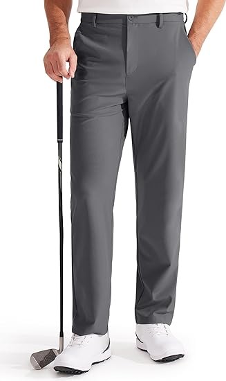 Libin Men's Golf Pants Classic Fit Flat Front Work Dress Pants 29" 31" 33" Stretch Casual Pants Lightweight with Pockets