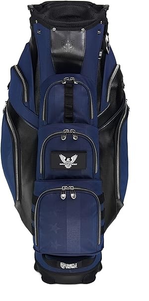Subtle Patriot Golf Cart Bag – Ultralight and Organized Golf Bag/Designed for Cart Riding/Hold 15 Clubs/Pocketing Varies