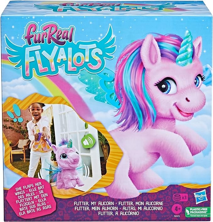 furReal Flyalots Flitter My Alicorn Plush Interactive Pet Toy, Unicorn Toys, Animatronic Pet Toy for Kids Ages 4+, Toys for 4 Year Old Girls
