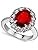 7.09 ct Oval Shape Ruby And Diamond Anniversary Ring in 18 kt White Gold