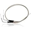 Motorcycle Throttle Idle Cable Braided Wire Kit Stainless Steel 51" Long Throttle Gas Cable Compatible with Harley Dyna Softail XL 883 1200 Fat Boy Heritage Road King