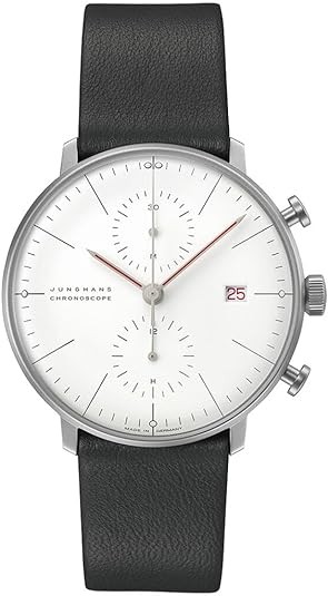 JUNGHANS Max Bill Chronoscope Bauhaus Self-Winding Sapphire Crystal Watch 027/4303.02