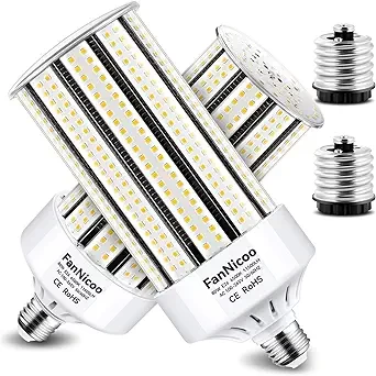 FanNicoo 2-Pack 80W LED Corn Bulb, E26/E39 Base LED Bulb, 6500K, AC100-265V, 11500lm, Commercial Industrial Lighting Garage Warehouse High Top Light Fixture CFL Metal Halide HID Workshop.