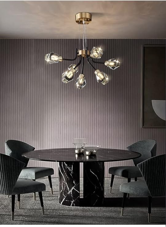 CHCDP Nordic Copper Foyer Led G9 Chandelier Crystal Pendant Chandelier Lighting Living Room Branch Led Lamps Fixtures (Size : 5 Light D53cm)