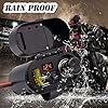 5V/3A Dual USB Charger Socket Waterproof Motorcycle Handlebar & Rear View Mirror Clamp Power Adapter Charger with Cigarette Lighter Socket, Voltmeter for Phones/Tablets/GPS (Black 1)