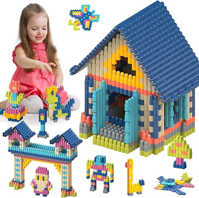 320pcs Set Building Blocks Construction Toy for Boys Girls, Learning STEM Toys Educational Kit Child Brain Development Preschool Kindergarten Sensory Building Toys Gifts for Kids Ages 6-8-12