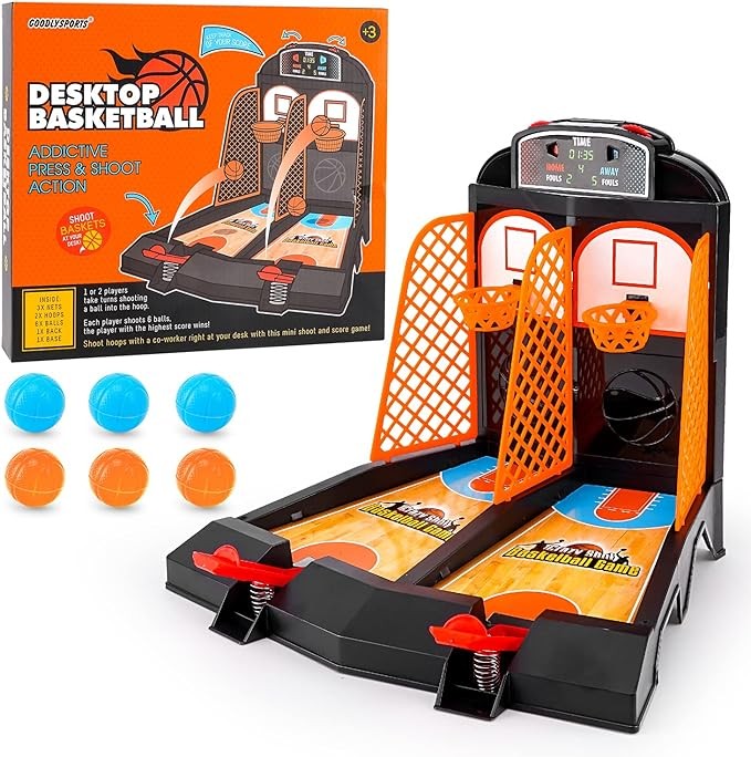 Mini Basketball Game, Basketball Toys, Tabletop Basketball Game for Kids and Adults, Desktop Games, Desk Games for Office for Adult to Reduce Stress, Basketball Gifts for Boys 8-12.
