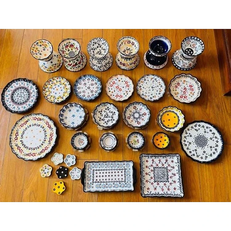 Praca Pansy high-class ceramic dinnerware set, Korean standard, 36 pieces