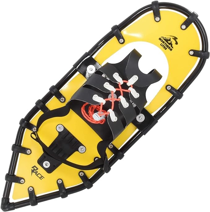 Ultralight running and racing snow shoe with speed binding for men and women, available in five colors