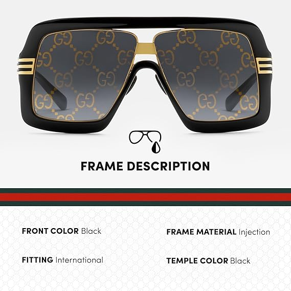 Gucci GG0900S Flat Top Mask Logo Lenses Sunglasses + Bundle with eSHADES Luxury Eyewear Kit