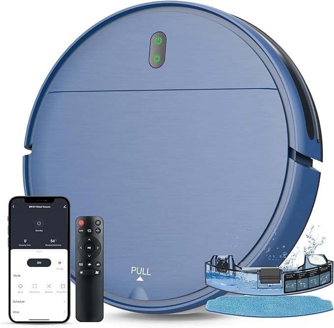 Robot Vacuum and Mop Combo,WiFi/Bluetooth/Alexa,2-in-1 Robot Vacuum with Schedule, Robotic Vacuum Cleaner with Self-Charging,Mopping Robot Vacuum,Slim,Idea for Hard Floor,Pet Hair and Carpet YYF