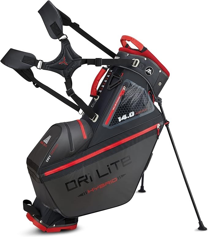 Big Max Dri Lite Hybrid Tour Stand Bag - Water-Repellent, Ultra-Lightweight & Push Cart-Compatible Golf Bag with 14-Way Divider Top with Ample Storage for Golf Accessories