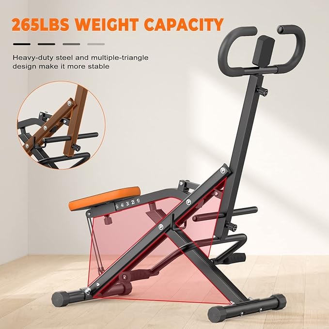 Dskeuzeew Squat Machine with LCD Monitor, Squat Exercise Equipment with 265LBS Loading Capacity for Home Gym Fitness, Leg Machine Glute Trainer for Home Workout